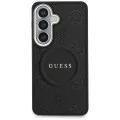 Калъф за Samsung Galaxy S26 Plus - Saffiano Peony Embossed Ring MagSafe - Guess - Черен