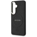 Калъф за Samsung Galaxy S26 Plus - Saffiano Peony Embossed Ring MagSafe - Guess - Черен