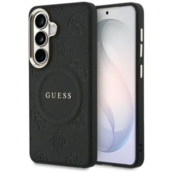 Калъф за Samsung Galaxy S26 Plus - Saffiano Peony Embossed Ring MagSafe - Guess - Черен