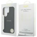 Калъф за Samsung Galaxy S26 Ultra - Saffiano Peony Embossed Ring MagSafe - Guess - Черен