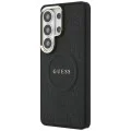 Калъф за Samsung Galaxy S26 Ultra - Saffiano Peony Embossed Ring MagSafe - Guess - Черен