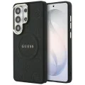 Калъф за Samsung Galaxy S26 Ultra - Saffiano Peony Embossed Ring MagSafe - Guess - Черен