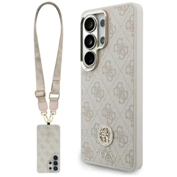 Калъф за Samsung Galaxy S26 Ultra - 4G Big Rhinestone Triangle Strap MagSafe - Guess - Розов