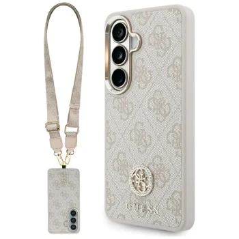 Калъф за Samsung Galaxy S26 - 4G Big Rhinestone Triangle Strap - Guess - Розов