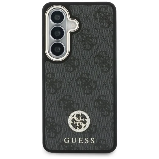 Калъф за Samsung Galaxy S26 - 4G Big Rhinestone Triangle Strap - Guess - Черен