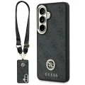 Калъф за Samsung Galaxy S26 - 4G Big Rhinestone Triangle Strap - Guess - Черен