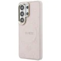 Калъф за Samsung Galaxy S26 Ultra - Saffiano Peony Embossed Ring MagSafe - Guess - Розов