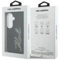 Калъф за Samsung Galaxy S26 - Full Wrapped Grained Leather със Signature Resin Logo - Karl Lagerfeld - Черен
