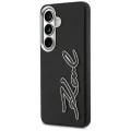 Калъф за Samsung Galaxy S26 - Full Wrapped Grained Leather със Signature Resin Logo - Karl Lagerfeld - Черен