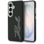 Калъф за Samsung Galaxy S26 - Full Wrapped Grained Leather със Signature Resin Logo - Karl Lagerfeld - Черен