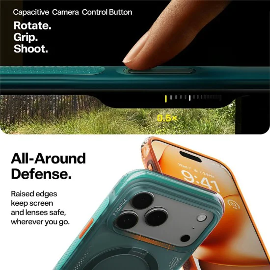 Калъф за iPhone 17 Pro - Ostand Spin Air Series - Torras - Glacier Sprint