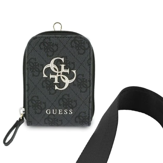 Универсална каишка за телефон с малка чантичка Guess 4G Metal Logo - Черна