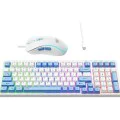 Havit - Комплект клавиатура и мишка (KB891CM) - за игри, USB-C, 1.5 м, 1200/1800/2400/3600 DPI - Бял / Син