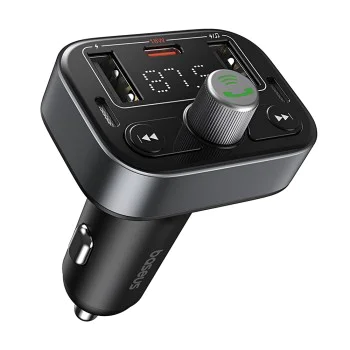 Автомобилен модем 2x USB, Type-C, Bluetooth 5.3 - Baseus S-09 Pro (C1076222200113113-00) - Черен