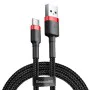 USB Type-C Data Cable, 3A, 0.5m - Baseus Caffeine (CATKLF-A91) - Черен / Червен