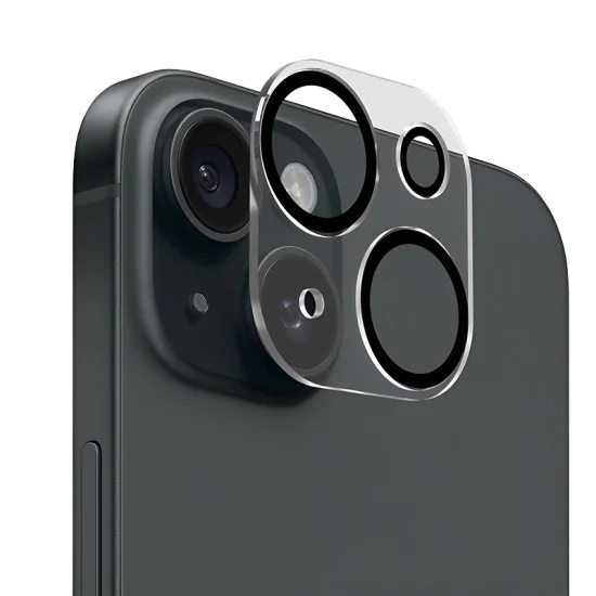 Протектор за камера за iPhone 14 / iPhone 14 Plus - S+ Camera Glass Protector - Lito - Черен/Прозрачен