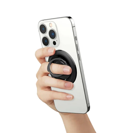Магнитна стойка за телефон Spigen Phone Holder O-Mag OM100 - 360-градусова ротация - Черна