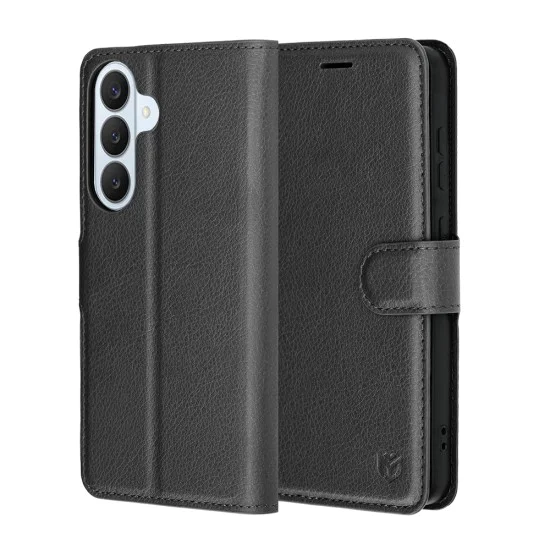 Калъф за Samsung Galaxy S26 Plus - Leather Folio - Techsuit - Черен