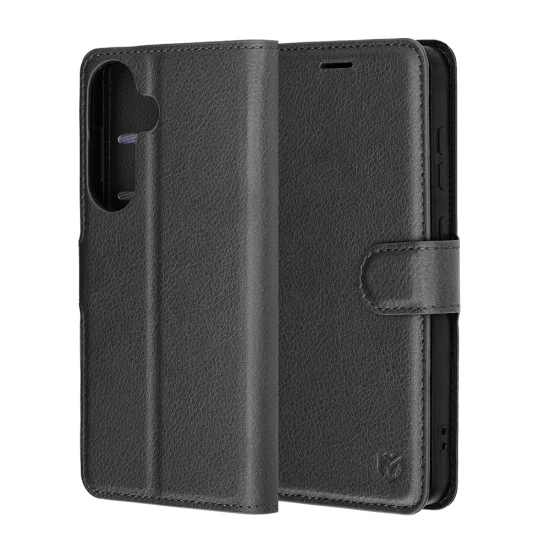 Калъф за Samsung Galaxy S26 Plus - Leather Folio - Techsuit - Черен