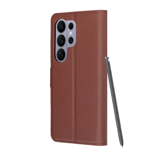 Калъф за Samsung Galaxy S26 Ultra - Leather Folio - Techsuit - Кафяв
