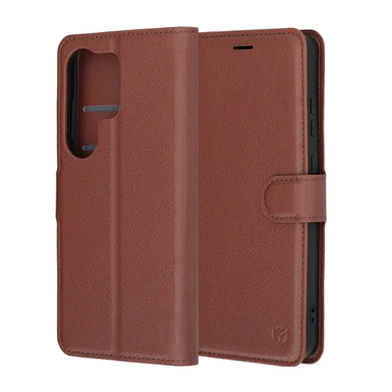 Калъф за Samsung Galaxy S26 Ultra - Leather Folio - Techsuit - Кафяв