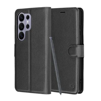 Калъф за Samsung Galaxy S26 Ultra - Leather Folio - Techsuit - Черен
