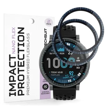 Протектор за Amazfit Active Max - Nano Flex (2 pack) - Techsuit - Черен