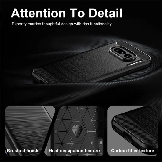 Калъф за Nothing Phone (4a) - Carbon Silicone - Techsuit - Черен