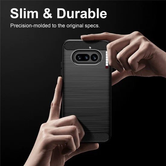 Калъф за Nothing Phone (4a) - Carbon Silicone - Techsuit - Черен