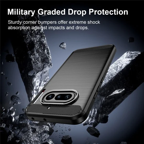 Калъф за Nothing Phone (4a) - Carbon Silicone - Techsuit - Черен