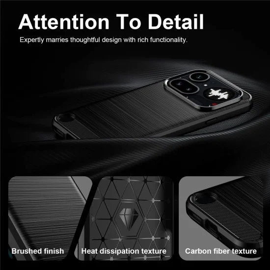 Калъф за Nothing Phone (4a) Pro - Carbon Silicone - Techsuit - Черен