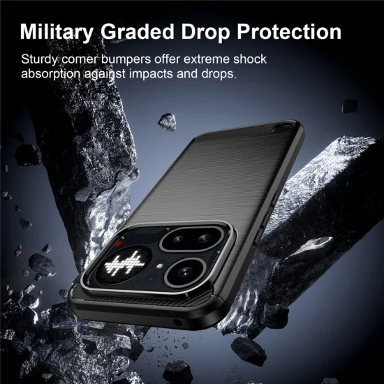Калъф за Nothing Phone (4a) Pro - Carbon Silicone - Techsuit - Черен