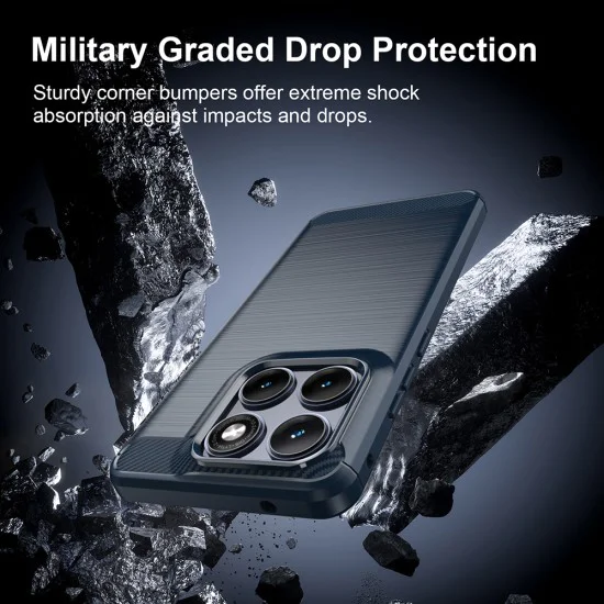 Калъф за Motorola Edge 70 Fusion - Carbon Silicone - Techsuit - Син