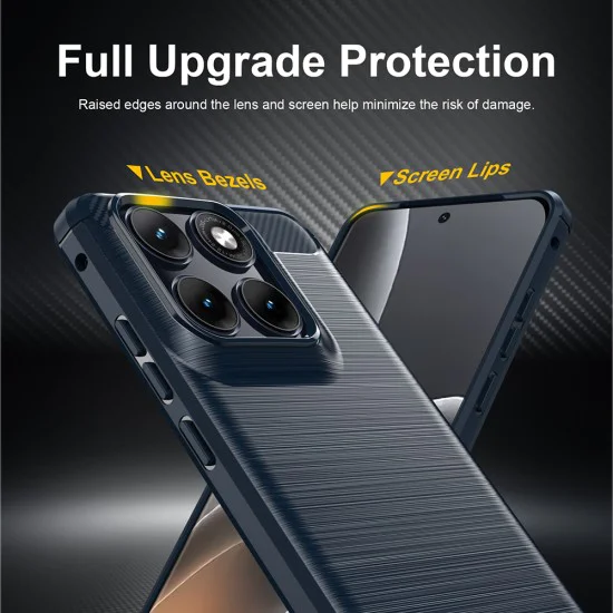 Калъф за Motorola Edge 70 Fusion - Carbon Silicone - Techsuit - Син