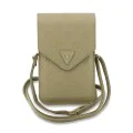 Калъф за телефон тип портфейл Guess Universal Grained Peony - с презрамка - Бежов