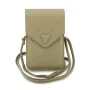 Калъф за телефон тип портфейл Guess Universal Grained Peony - с презрамка - Бежов