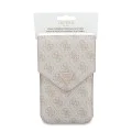 Калъф за телефон тип портфейл Guess Universal Triangle 4G - с презрамка - Розов