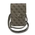 Калъф за телефон тип портфейл Guess Universal Triangle 4G - с презрамка - Кафяв