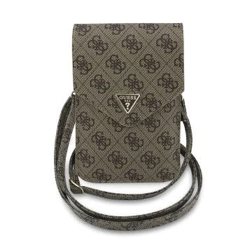 Калъф за телефон тип портфейл Guess Universal Triangle 4G - с презрамка - Кафяв