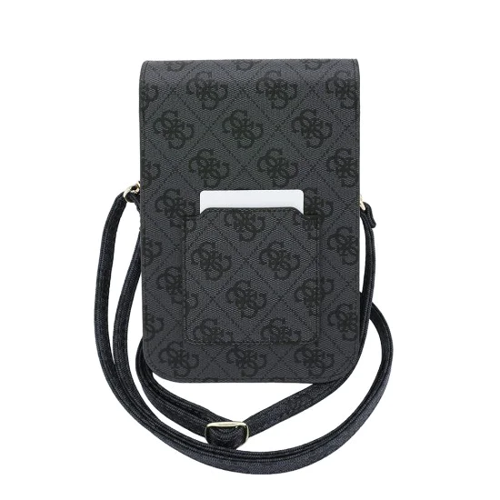 Калъф за телефон тип портфейл Guess Universal Triangle 4G - с презрамка - Черен