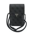 Калъф за телефон тип портфейл Guess Universal Triangle 4G - с презрамка - Черен