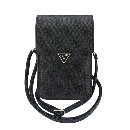 Калъф за телефон тип портфейл Guess Universal Triangle 4G - с презрамка - Черен