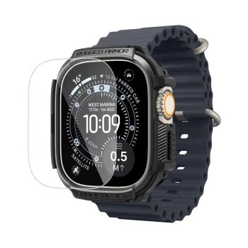 Каишка с калъф и протектор за Apple Watch Ultra / Ultra 2 / Ultra 3 - Rugged Armor - Spigen - Черна