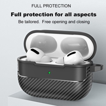 Калъф за AirPods Pro 3 - CarbonFiber - Techsuit - Черен