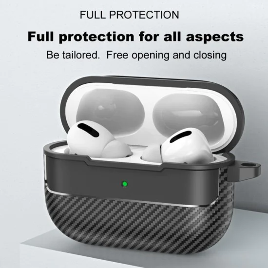 Калъф за AirPods Pro 3 - CarbonFiber - Techsuit - Черен