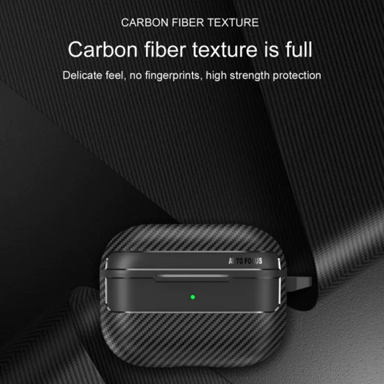 Калъф за AirPods Pro 3 - CarbonFiber - Techsuit - Черен