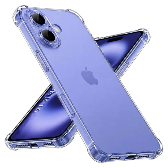 Калъф за iPhone 16 - Techsuit - Удароустойчив прозрачен силикон - прозрачен