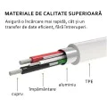 Кабел за данни USB към Type-C 2.1A, 1m - Samsung (EP-DG970BWE) - Бял (Опаковка на едро)
