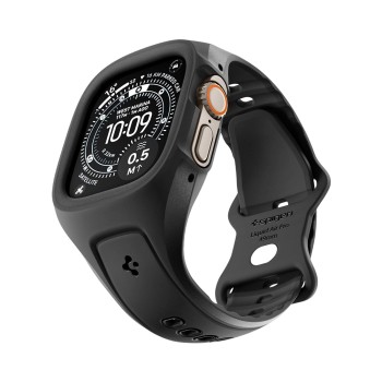 Каишка с калъф за Apple Watch Ultra / Ultra 2 / Ultra 3 - Liquid Air Pro - Spigen - Черна
