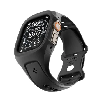 Каишка с калъф за Apple Watch Ultra / Ultra 2 / Ultra 3 - Liquid Air Pro - Spigen - Черна